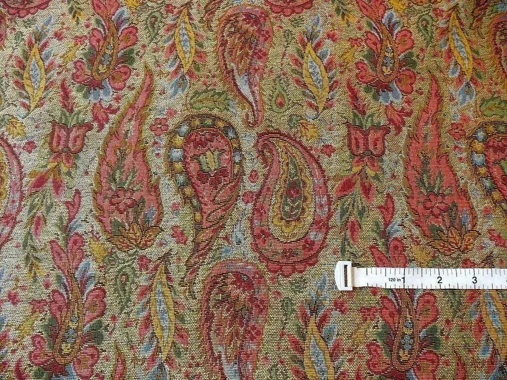 Lee Jofa Kashmir Bengali Cotton Tapestry Woven Paisley MSRP USD 196/Y