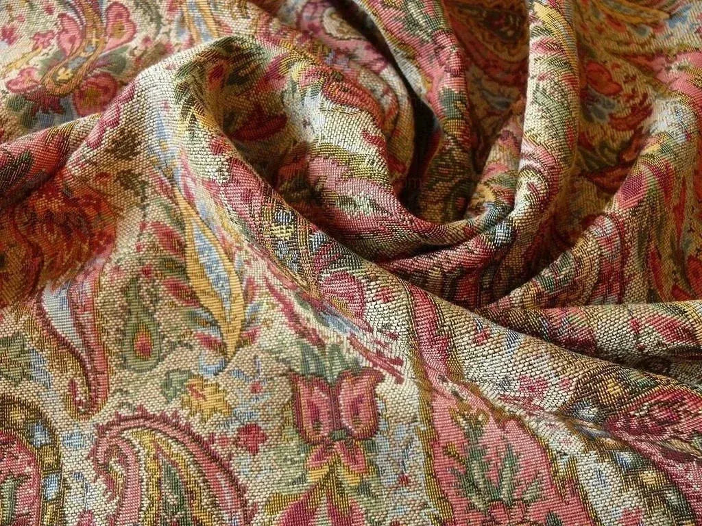 Lee Jofa Kashmir Bengali Cotton Tapestry Woven Paisley MSRP USD 196/Y