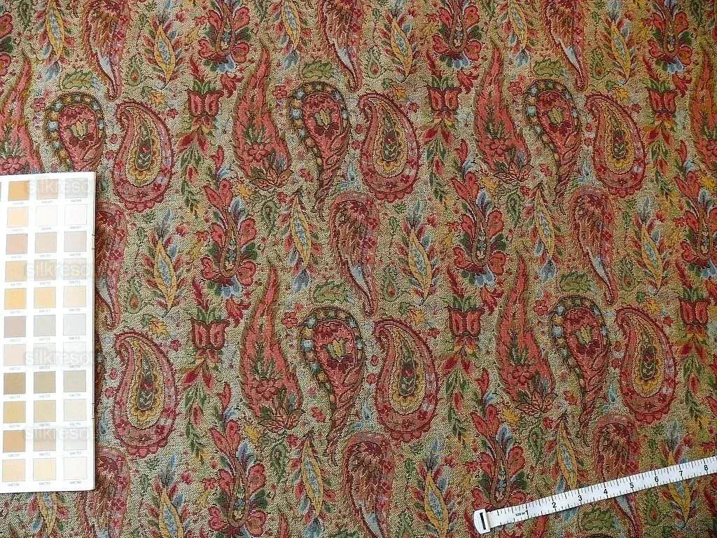 Lee Jofa Kashmir Bengali Cotton Tapestry Woven Paisley MSRP USD 196/Y