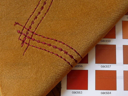 5.4y Lee Jofa Lantana Velvet Gold Red Lattice Embroidery Cotton