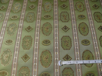 1.625Yd Lee Jofa Le Cygne Stripe Neo Classic Leeda Swan "Vert" Green Silk MSRP USD 276Y