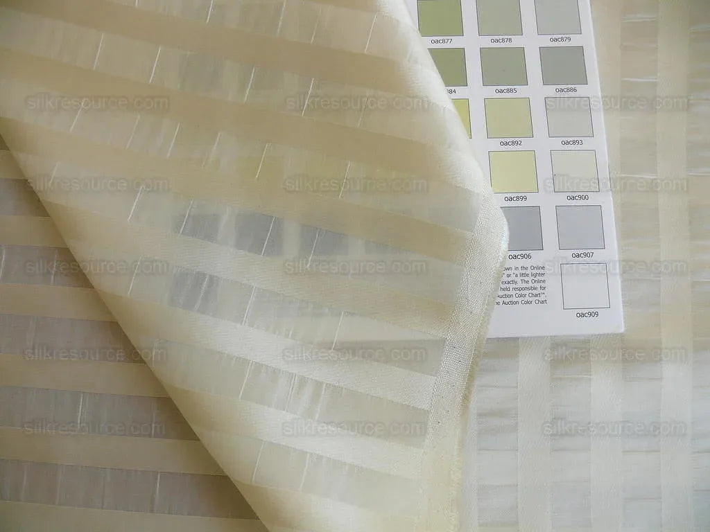 8.5y Lee Jofa "sarkara Sheer Silk Switzerland Oraganza Cream White