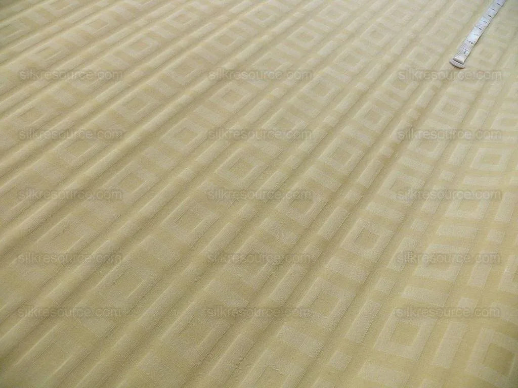 Lee Jofa Stewart Weave Ivory Square Maze Cotton Linen Damask Cream White Heavy Duty MSRP USD156/Y