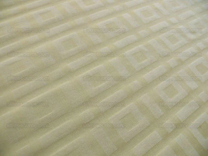 Lee Jofa Stewart Weave Ivory Square Maze Cotton Linen Damask Cream White Heavy Duty MSRP USD156/Y