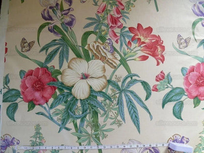 Lee Jofa Gloriana  Butterfly Garden Iris Ocra Camelia Foxglove Chintz MSRP USD 196/y