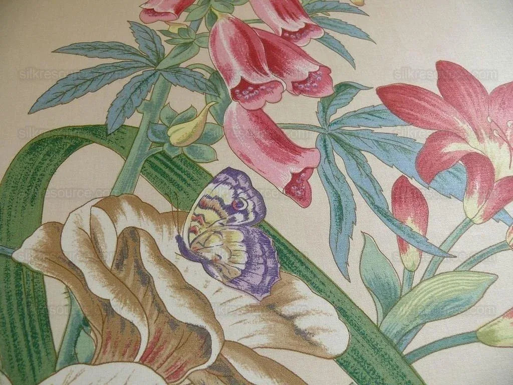 Lee Jofa Gloriana  Butterfly Garden Iris Ocra Camelia Foxglove Chintz MSRP USD 196/y