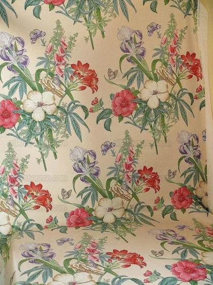 Lee Jofa Gloriana  Butterfly Garden Iris Ocra Camelia Foxglove Chintz MSRP USD 196/y