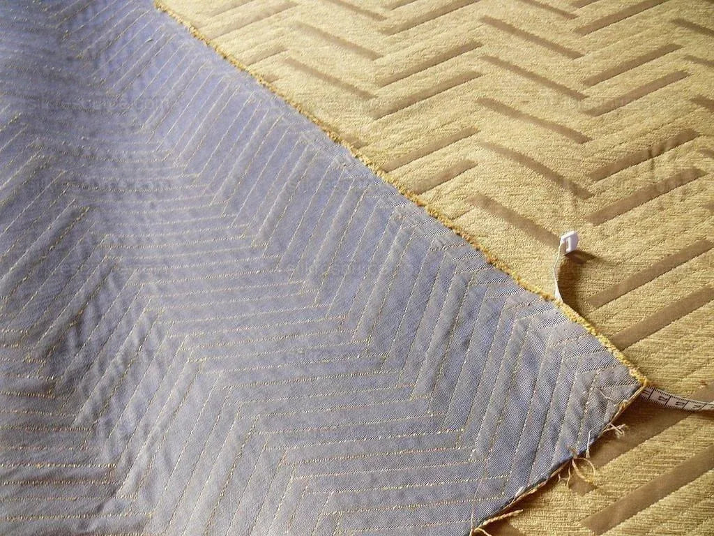 Lee Jofa Nehri Silk Chenille Ochre Herringbone Gold Purple chevron MSRP USD236/y