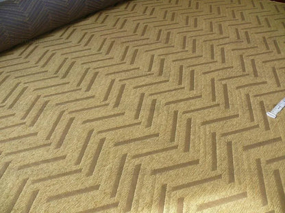 Lee Jofa Nehri Silk Chenille Ochre Herringbone Gold Purple chevron MSRP USD236/y