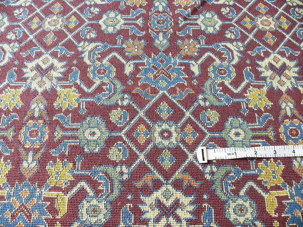 Lee Jofa Lichfield Epingle "port" Gros Point Rug Maroon Ikat Kil