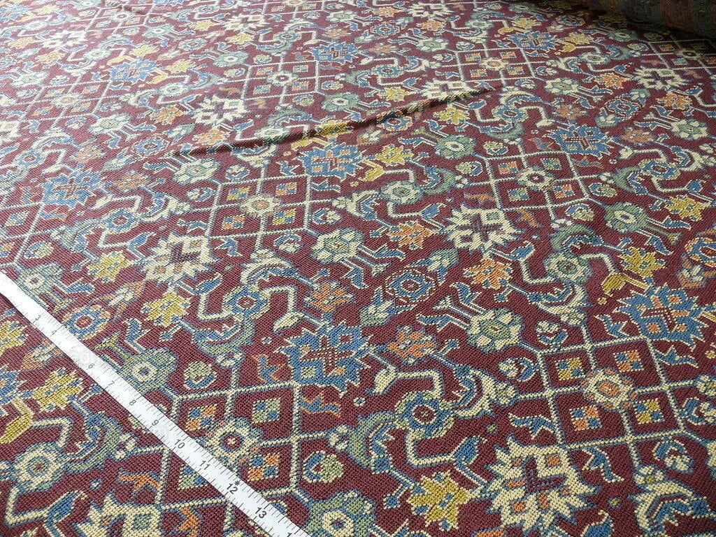 Lee Jofa Lichfield Epingle "port" Gros Point Rug Maroon Ikat Kil