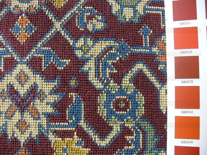 Lee Jofa Lichfield Epingle "port" Gros Point Rug Maroon Ikat Kil