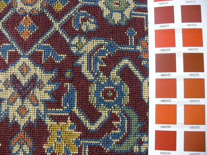 Lee Jofa Lichfield Epingle "port" Gros Point Rug Maroon Ikat Kil