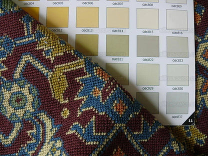 Lee Jofa Lichfield Epingle "port" Gros Point Rug Maroon Ikat Kil