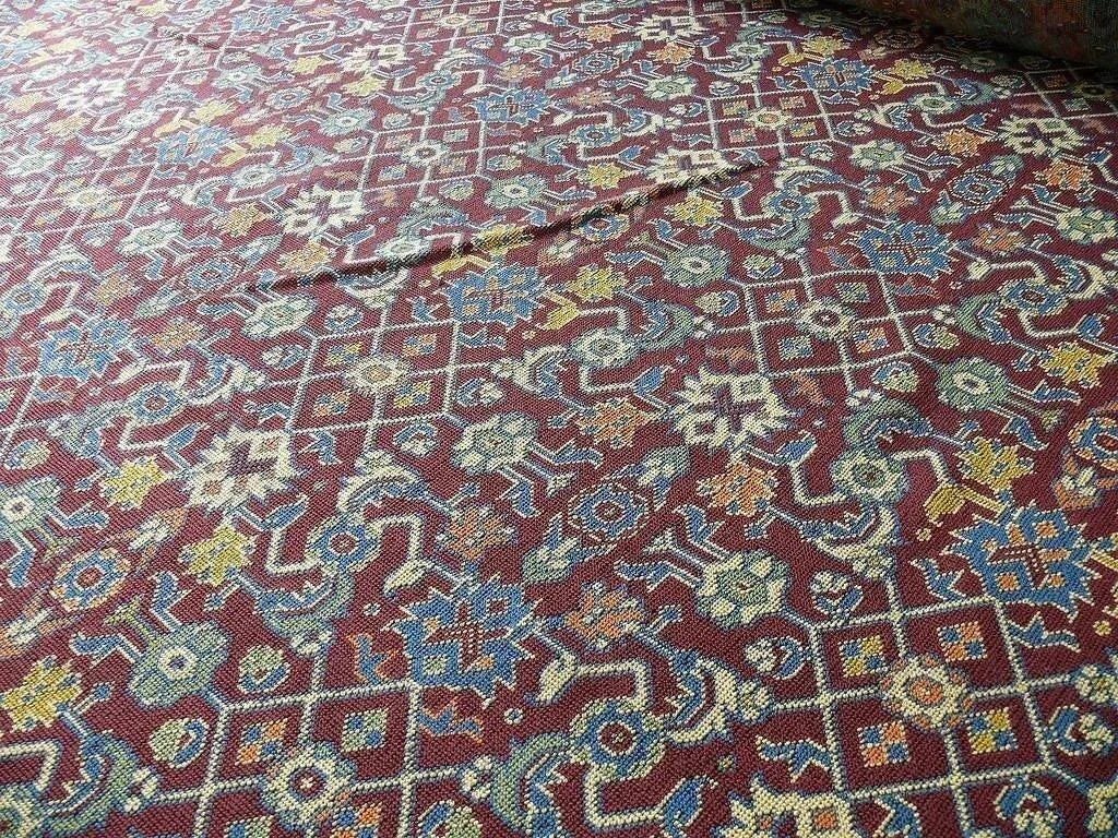 Lee Jofa Lichfield Epingle "port" Gros Point Rug Maroon Ikat Kil