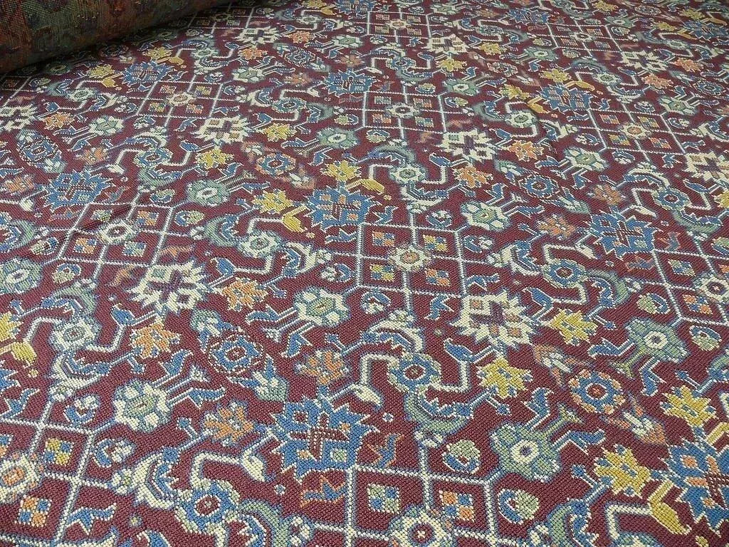 Lee Jofa Lichfield Epingle "port" Gros Point Rug Maroon Ikat Kil