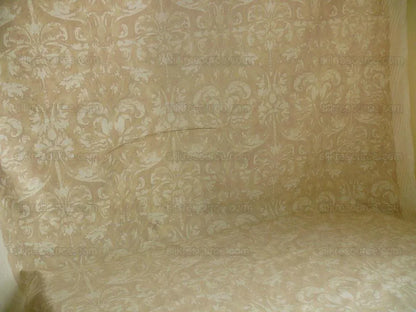 Peter Fasano Hand Printed Cotton Sandhurst Stried Damask Gold Cream Cotton Fortuny Style
