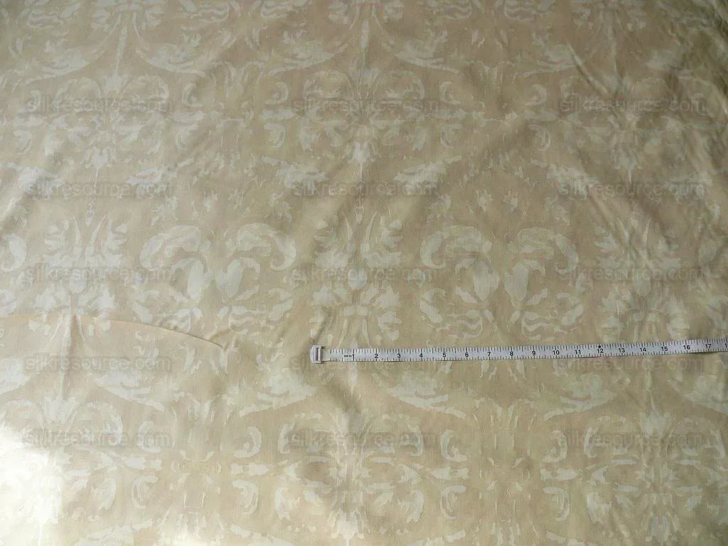 Peter Fasano Hand Printed Cotton Sandhurst Stried Damask Gold Cream Cotton Fortuny Style