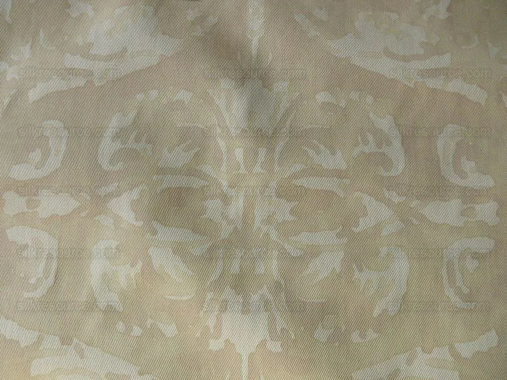 Peter Fasano Hand Printed Cotton Sandhurst Stried Damask Gold Cream Cotton Fortuny Style