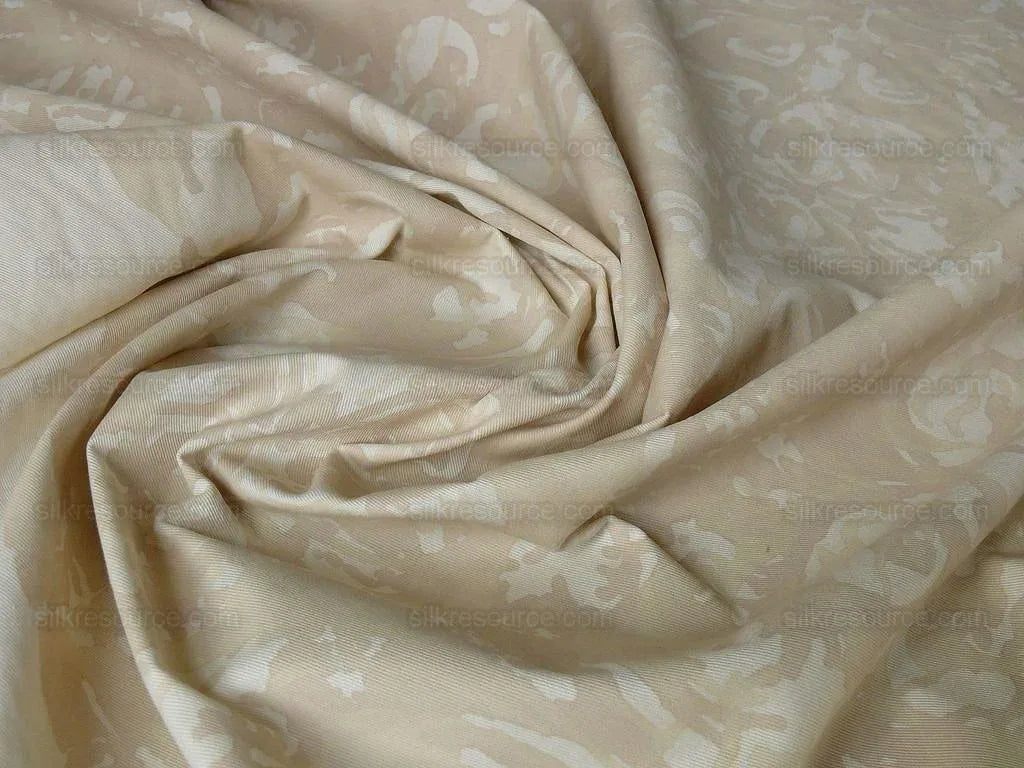 Peter Fasano Hand Printed Cotton Sandhurst Stried Damask Gold Cream Cotton Fortuny Style