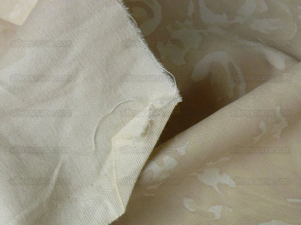 Peter Fasano Hand Printed Cotton Sandhurst Stried Damask Gold Cream Cotton Fortuny Style