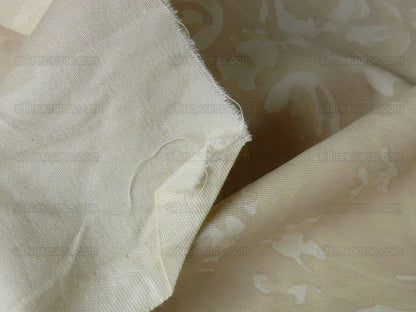 Peter Fasano Hand Printed Cotton Sandhurst Stried Damask Gold Cream Cotton Fortuny Style