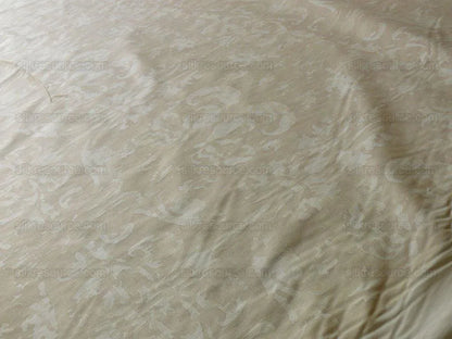 Peter Fasano Hand Printed Cotton Sandhurst Stried Damask Gold Cream Cotton Fortuny Style