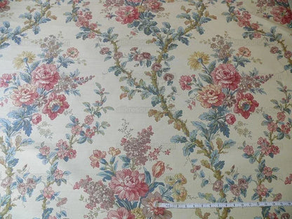 Lee Jofa Ramage Print Eggshell Blue Pink Green Linen Chintz Tree Of Life MSRP USD 176/y