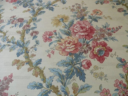 Lee Jofa Ramage Print Eggshell Blue Pink Green Linen Chintz Tree Of Life MSRP USD 176/y