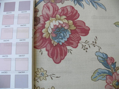 Lee Jofa Ramage Print Eggshell Blue Pink Green Linen Chintz Tree Of Life MSRP USD 176/y