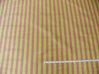 Lee Jofa Italian Silk &amp; Linen Penrith Stripe Spring Green &amp; Tulip MSRP USD 236/Y