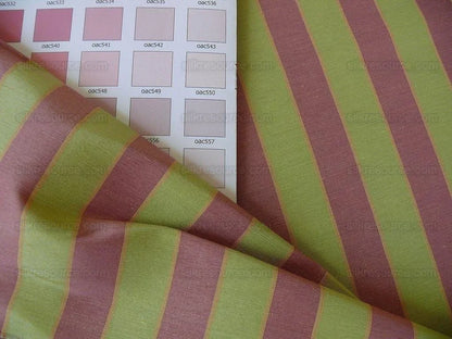 Lee Jofa Italian Silk &amp; Linen Penrith Stripe Spring Green &amp; Tulip MSRP USD 236/Y