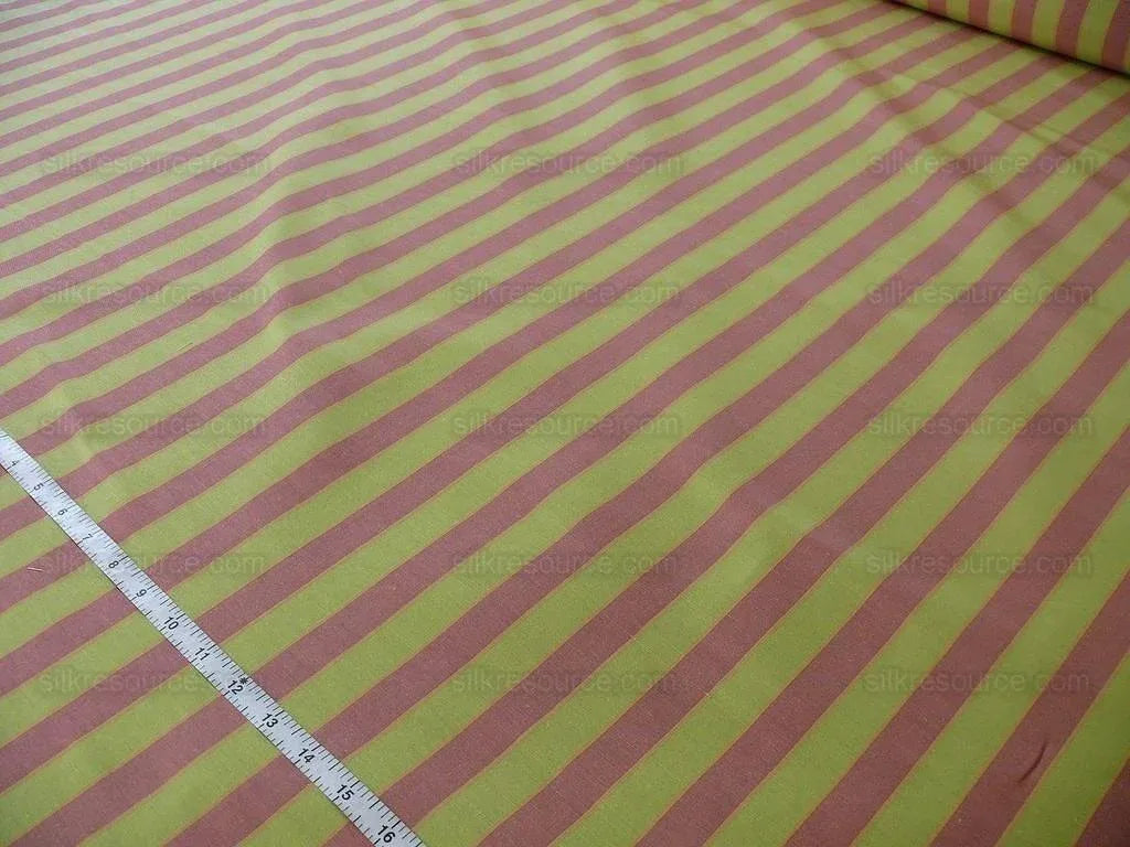 Lee Jofa Italian Silk &amp; Linen Penrith Stripe Spring Green &amp; Tulip MSRP USD 236/Y