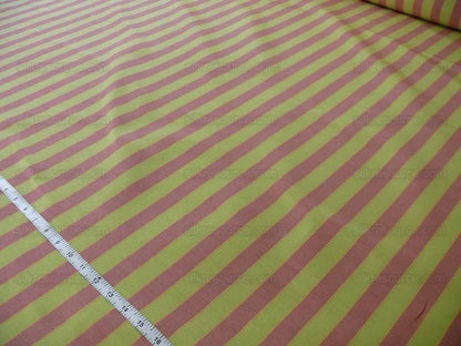 Lee Jofa Italian Silk &amp; Linen Penrith Stripe Spring Green &amp; Tulip MSRP USD 236/Y