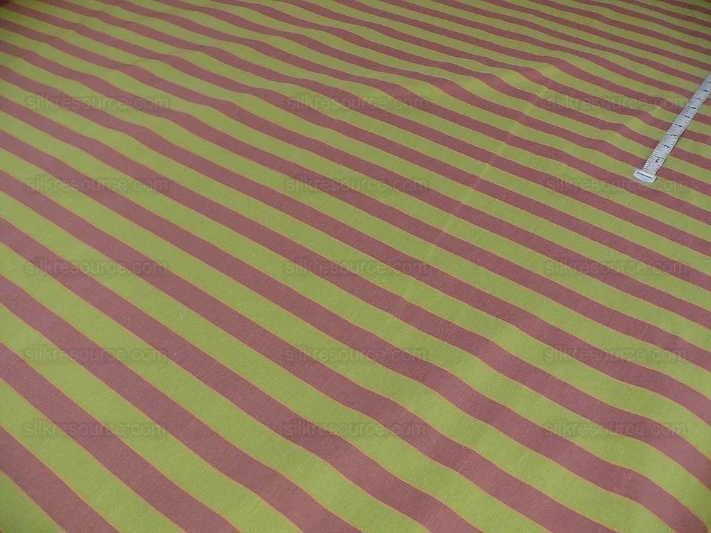 Lee Jofa Italian Silk &amp; Linen Penrith Stripe Spring Green &amp; Tulip MSRP USD 236/Y