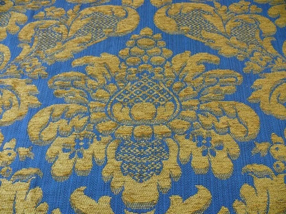 BTY LEE JOFA MIDDLECREST CHENILLE GRAND DAMASK ROYAL BLUE GOLD