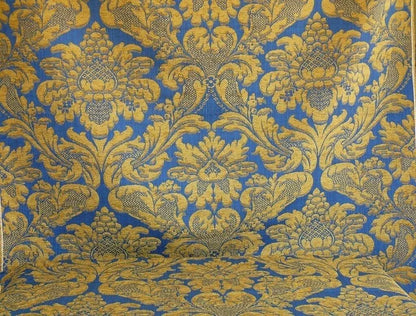 Bty Lee Jofa Middlecrest Chenille Grand Damask Royal Blue Gold Yellow from France