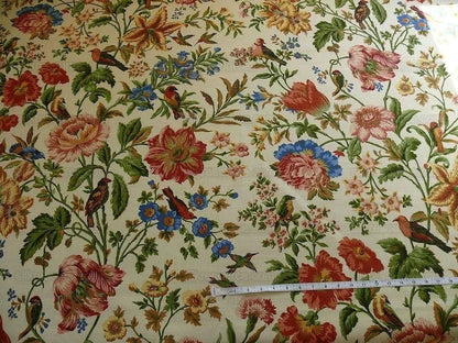 LEE JOFA "AYLESBURY" PRINT LINEN PEONY LILI TULIP HUMMINGBIRD MS