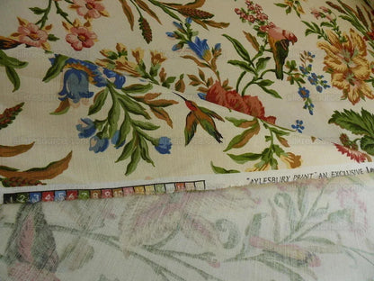 Lee Jofa "aylesbury" Print Linen Peony Lili Tulip Hummingbird Ms