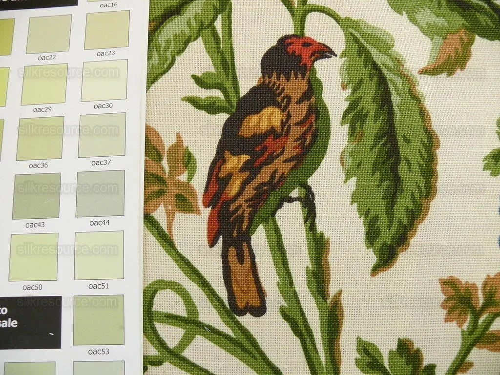 Lee Jofa "aylesbury" Print Linen Peony Lili Tulip Hummingbird Ms