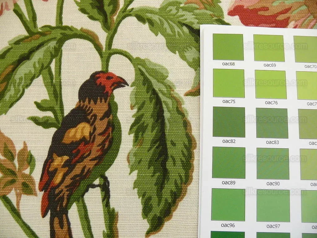 Lee Jofa "aylesbury" Print Linen Peony Lili Tulip Hummingbird Ms