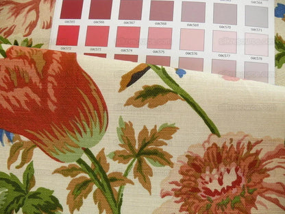 Lee Jofa "aylesbury" Print Linen Peony Lili Tulip Hummingbird Ms