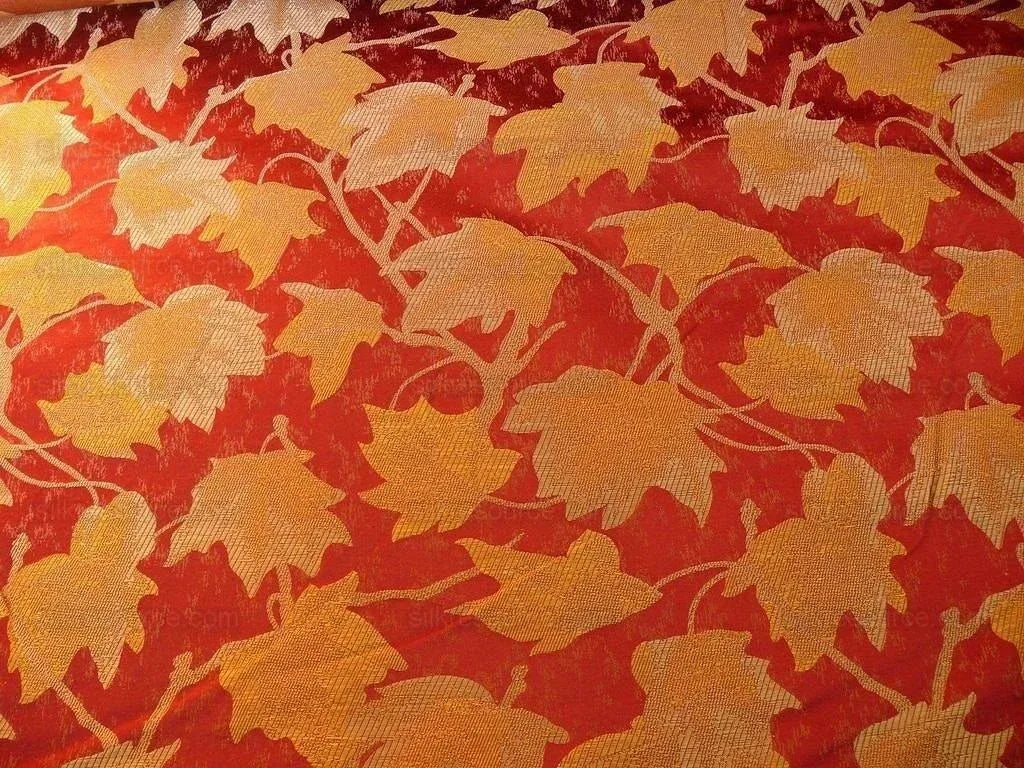 Lee Jofa/groundworks Japanese Maple Garnet Red Gold Silk Wabi Sabi MSRP USD296/yard