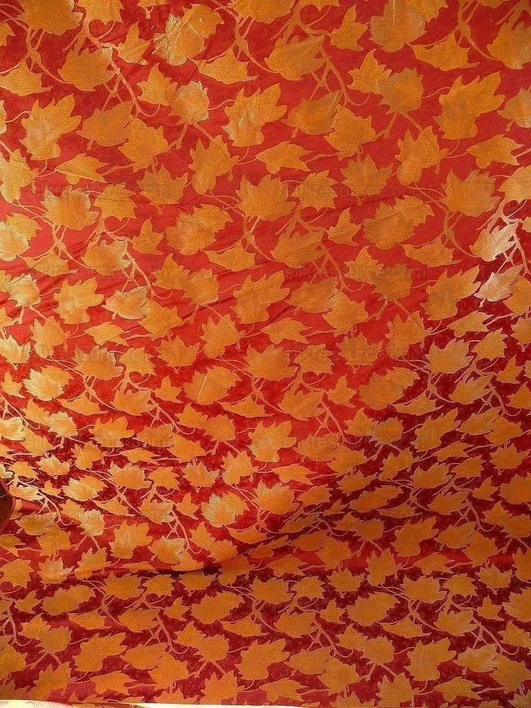 Lee Jofa/groundworks Japanese Maple Garnet Red Gold Silk Wabi Sabi MSRP USD296/yard