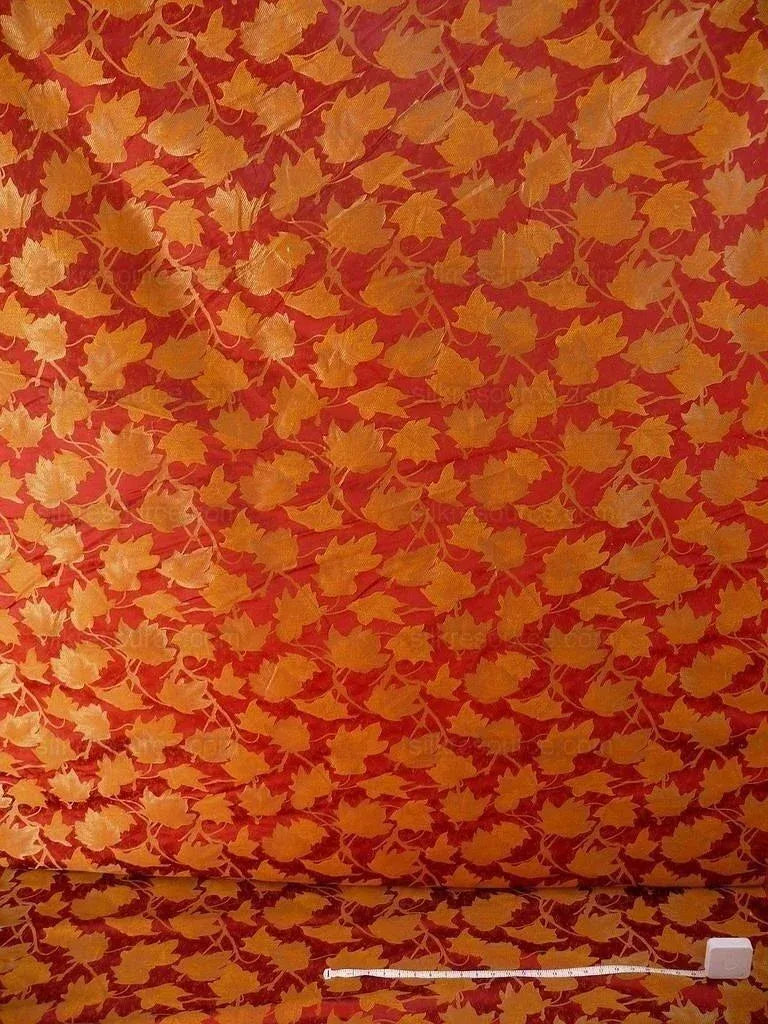 Lee Jofa/groundworks Japanese Maple Garnet Red Gold Silk Wabi Sabi MSRP USD296/yard