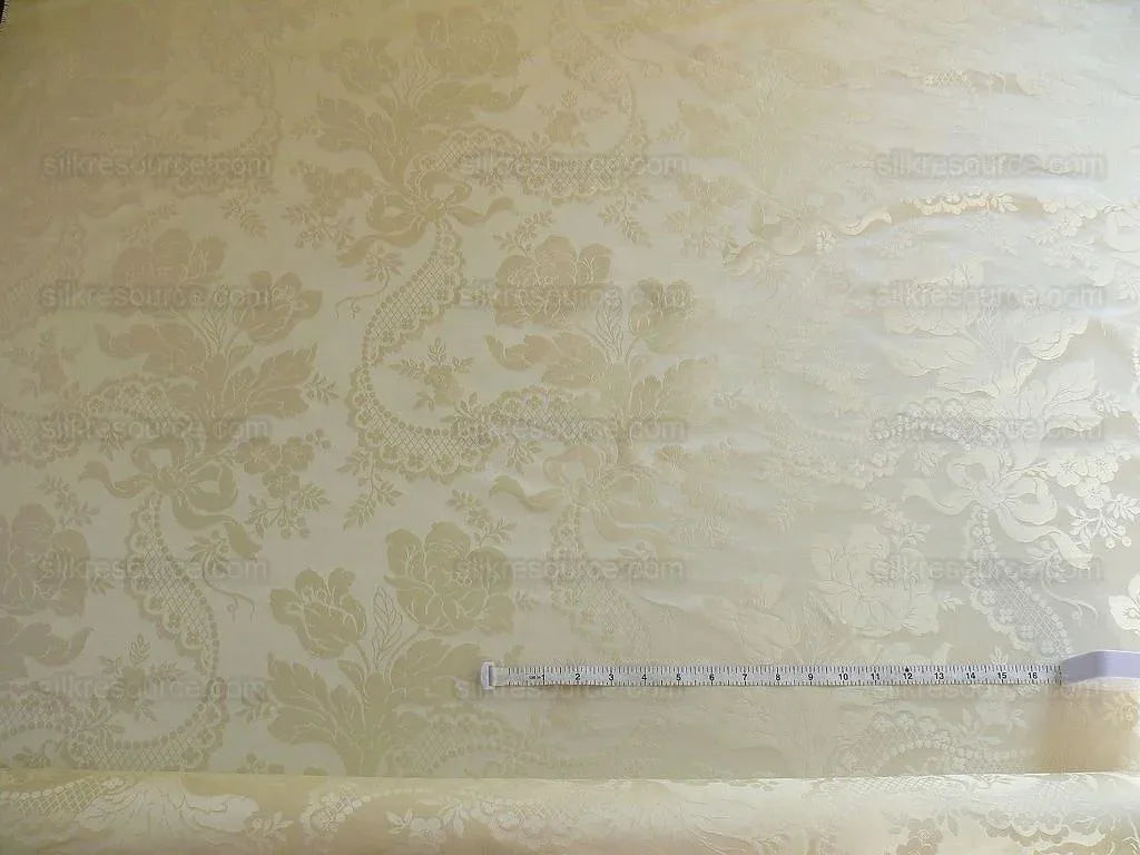 Lee Jofa Victoria Silk Damask Ivory Pearly White Lace+pearl+tuli