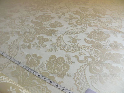 Lee Jofa Victoria Silk Damask Ivory Pearly White Lace+pearl+tuli