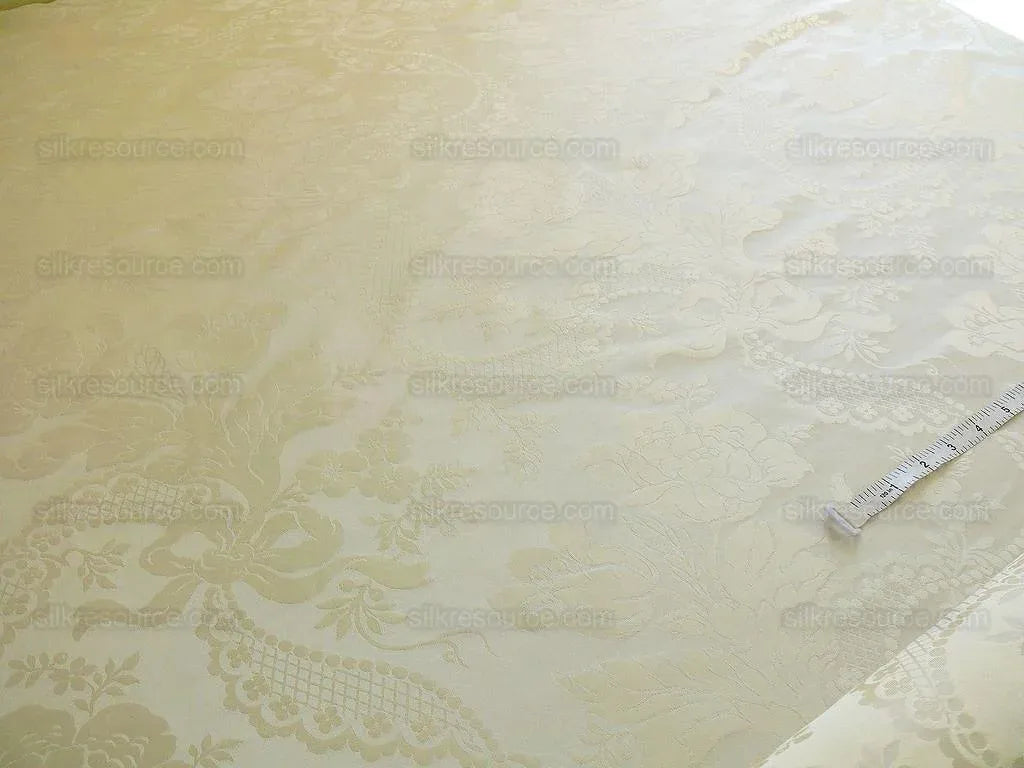 Lee Jofa Victoria Silk Damask Ivory Pearly White Lace+pearl+tuli