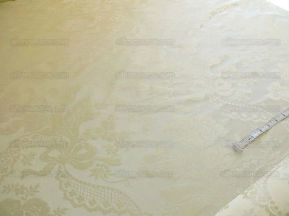 Lee Jofa Victoria Silk Damask Ivory Pearly White Lace+pearl+tuli