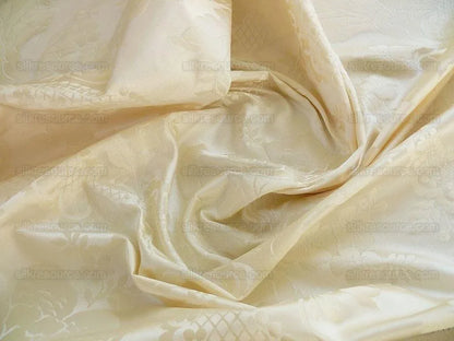 Lee Jofa Victoria Silk Damask Ivory Pearly White Lace+pearl+tuli